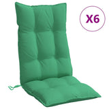 VidaXL coussins de chaise 6 pcs dossier haut tissu oxford vert