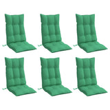 VidaXL coussins de chaise 6 pcs dossier haut tissu oxford vert