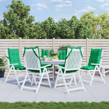 VidaXL coussins de chaise 6 pcs dossier haut tissu oxford vert