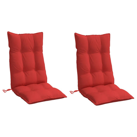 VidaXL coussins de chaise 2 pcs dossier haut tissu oxford rouge