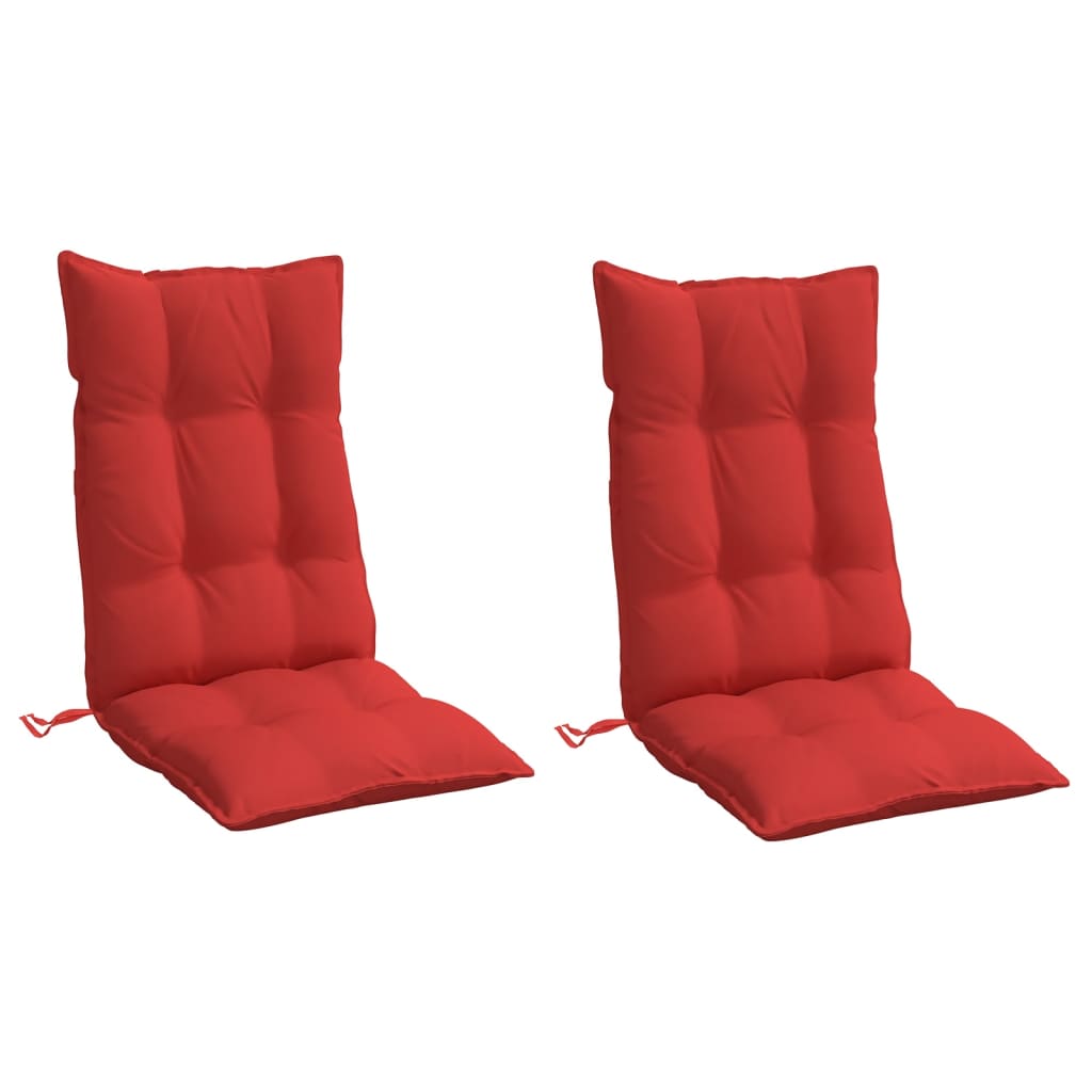 Coussins de chaise vidaxl 2 st haut de dos oxford tissu rouge