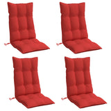 VidaXL coussins de chaise 4 pcs dossier haut tissu oxford rouge