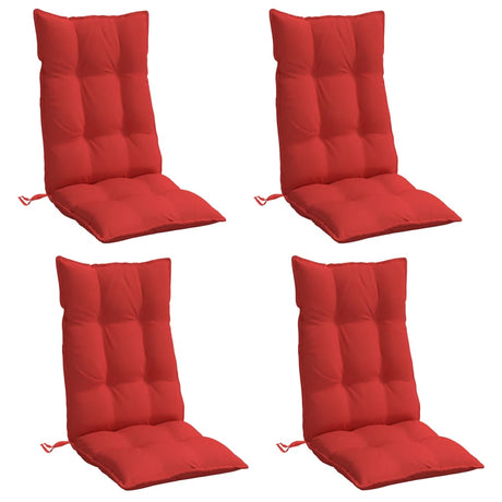 VidaXL coussins de chaise 4 pcs dossier haut tissu oxford rouge