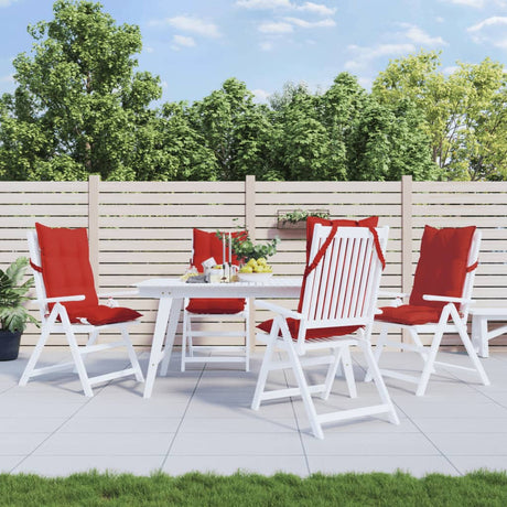 VidaXL coussins de chaise 4 pcs dossier haut tissu oxford rouge