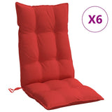 VidaXL coussins de chaise 6 pcs dossier haut tissu oxford rouge