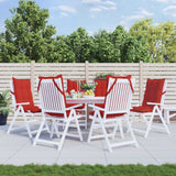 VidaXL coussins de chaise 6 pcs dossier haut tissu oxford rouge