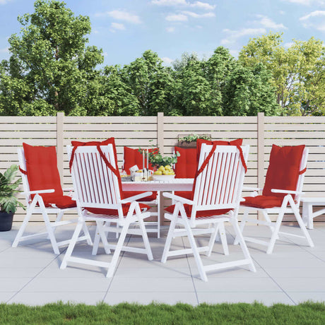 VidaXL coussins de chaise 6 pcs dossier haut tissu oxford rouge