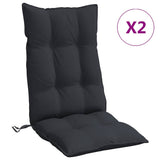 VidaXL coussins de chaise 2 pcs dossier haut tissu oxford noir