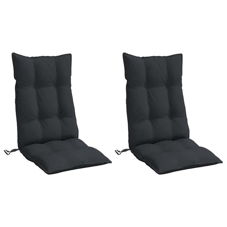 VidaXL coussins de chaise 2 pcs dossier haut tissu oxford noir