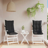 VidaXL coussins de chaise 2 pcs dossier haut tissu oxford noir