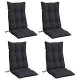 VidaXL coussins de chaise 4 pcs dossier haut tissu oxford noir