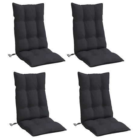 VidaXL coussins de chaise 4 pcs dossier haut tissu oxford noir