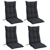 Cojines de silla Vidaxl 4 st de alto oxford tela negro