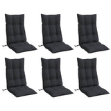 VidaXL coussins de chaise 6 pcs dossier haut tissu oxford noir