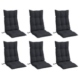 Coussins de chaise vidaxl 6 st haut de dos oxford tissu noir