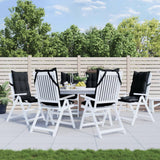 VidaXL coussins de chaise 6 pcs dossier haut tissu oxford noir