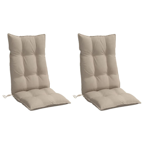 VidaXL coussins de chaise 2 pcs dossier haut tissu oxford taupe