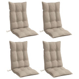 VidaXL coussins de chaise 4 pcs dossier haut tissu oxford taupe