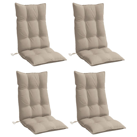 VidaXL coussins de chaise 4 pcs dossier haut tissu oxford taupe