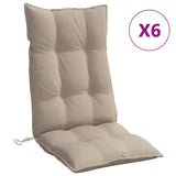 VidaXL coussins de chaise 6 pcs dossier haut tissu oxford taupe