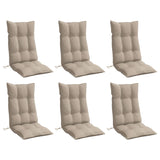 Vidaxl Chair cushions 6 st high back Oxford fabric taupe