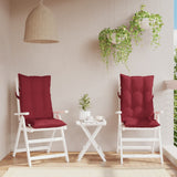 VidaXL coussins de chaise 2 pcs dossier haut tissu oxford rouge vin