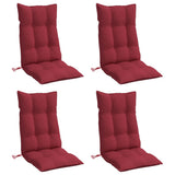 VidaXL coussins de chaise 4 pcs dossier haut tissu oxford rouge vin