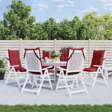 VidaXL coussins de chaise 6 pcs dossier haut tissu oxford rouge vin