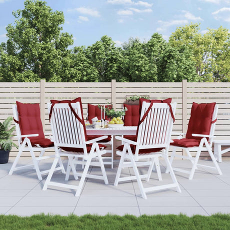 VidaXL coussins de chaise 6 pcs dossier haut tissu oxford rouge vin