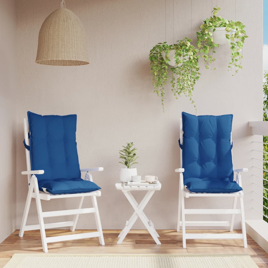 VidaXL coussins de chaise 2 pcs dossier haut tissu oxford bleu royal