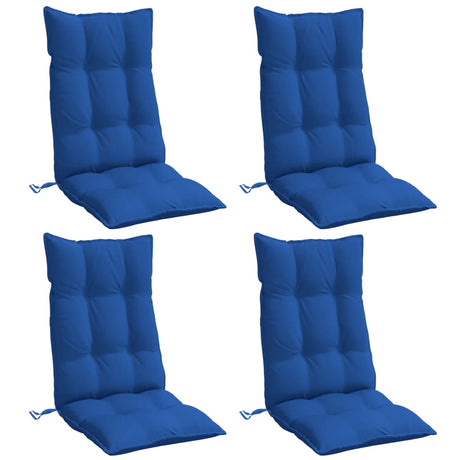 VidaXL coussins de chaise 4 pcs dossier haut tissu oxford bleu royal