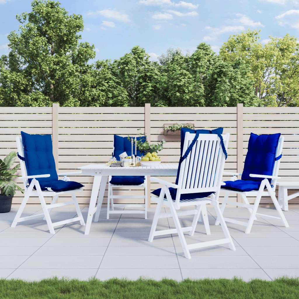 VidaXL coussins de chaise 4 pcs dossier haut tissu oxford bleu royal