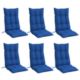 VidaXL coussins de chaise 6 pcs dossier haut tissu oxford bleu royal