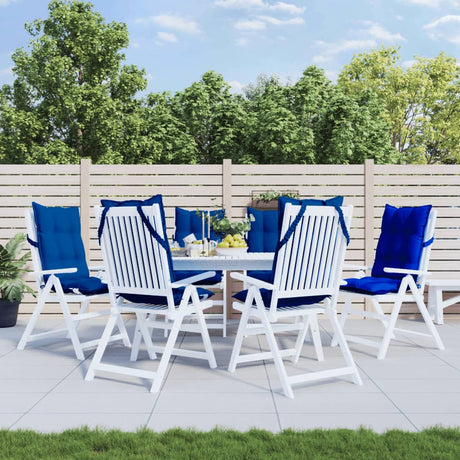 VidaXL coussins de chaise 6 pcs dossier haut tissu oxford bleu royal