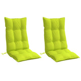 Cojines de silla de Vidaxl 2 st de la tela de oxford de espalda de altura verde brillante