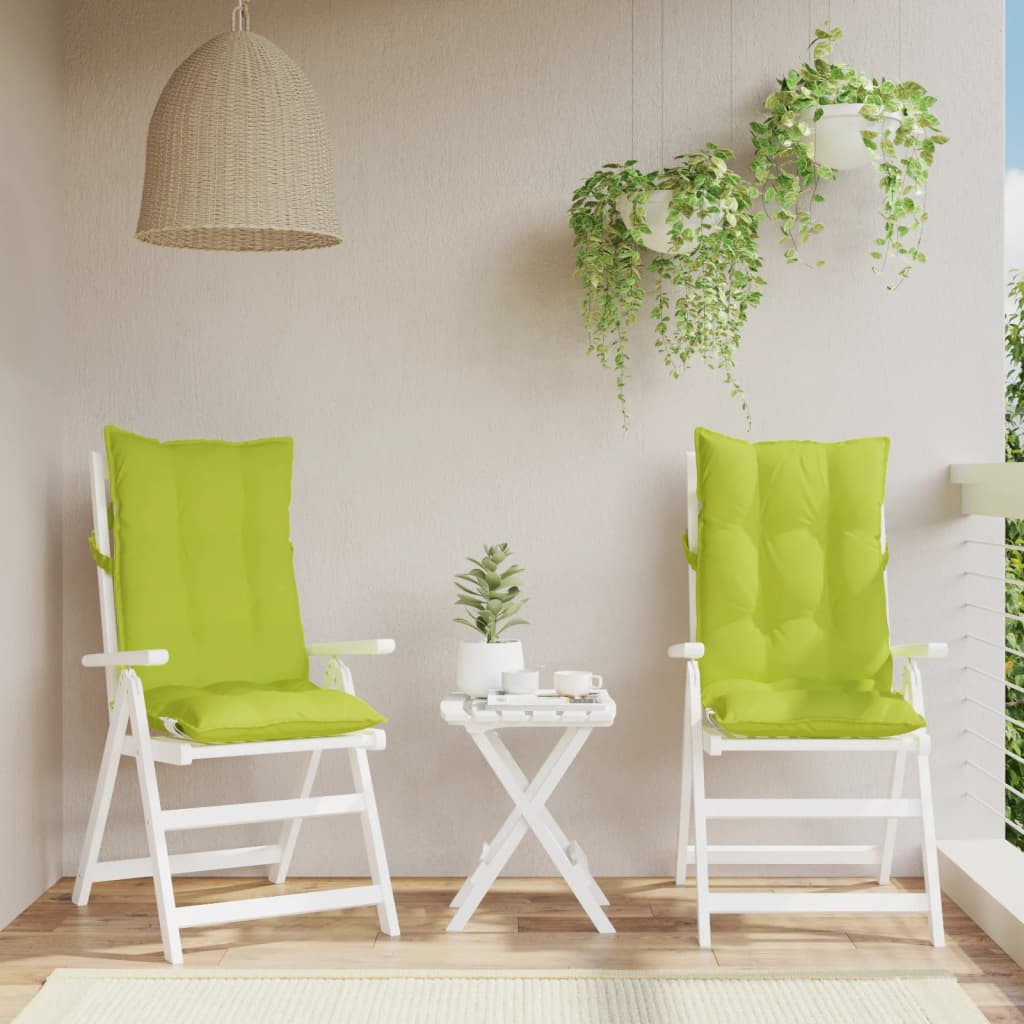 VidaXL coussins de chaise 2 pcs dossier haut tissu oxford vert vif