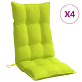 VidaXL coussins de chaise 4 pcs dossier haut tissu oxford vert vif