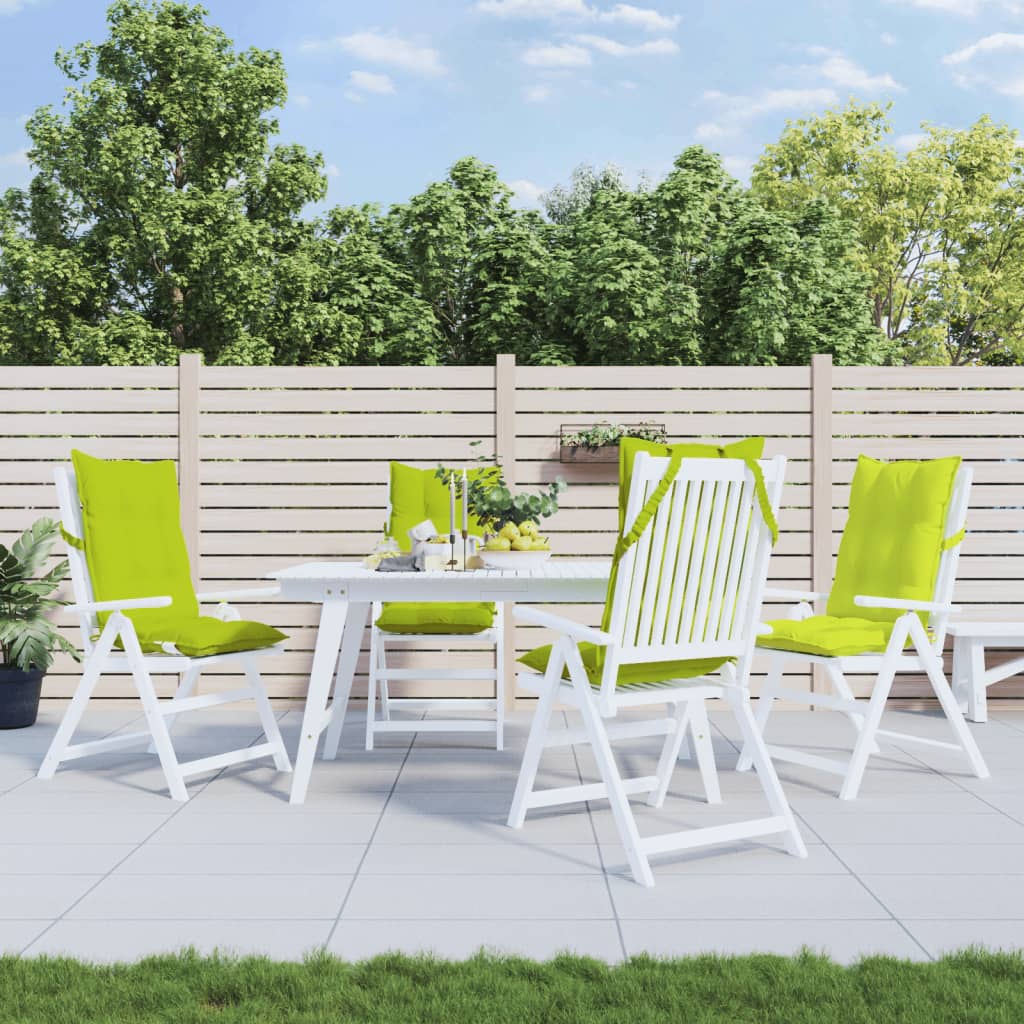 VidaXL coussins de chaise 4 pcs dossier haut tissu oxford vert vif
