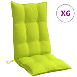 VidaXL coussins de chaise 6 pcs dossier haut tissu oxford vert vif