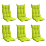 VidaXL coussins de chaise 6 pcs dossier haut tissu oxford vert vif