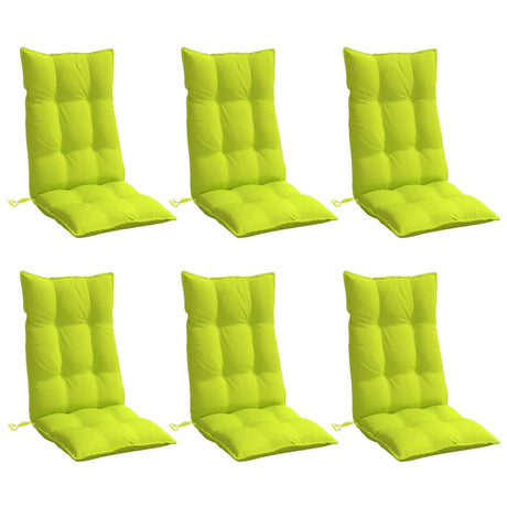 VidaXL coussins de chaise 6 pcs dossier haut tissu oxford vert vif