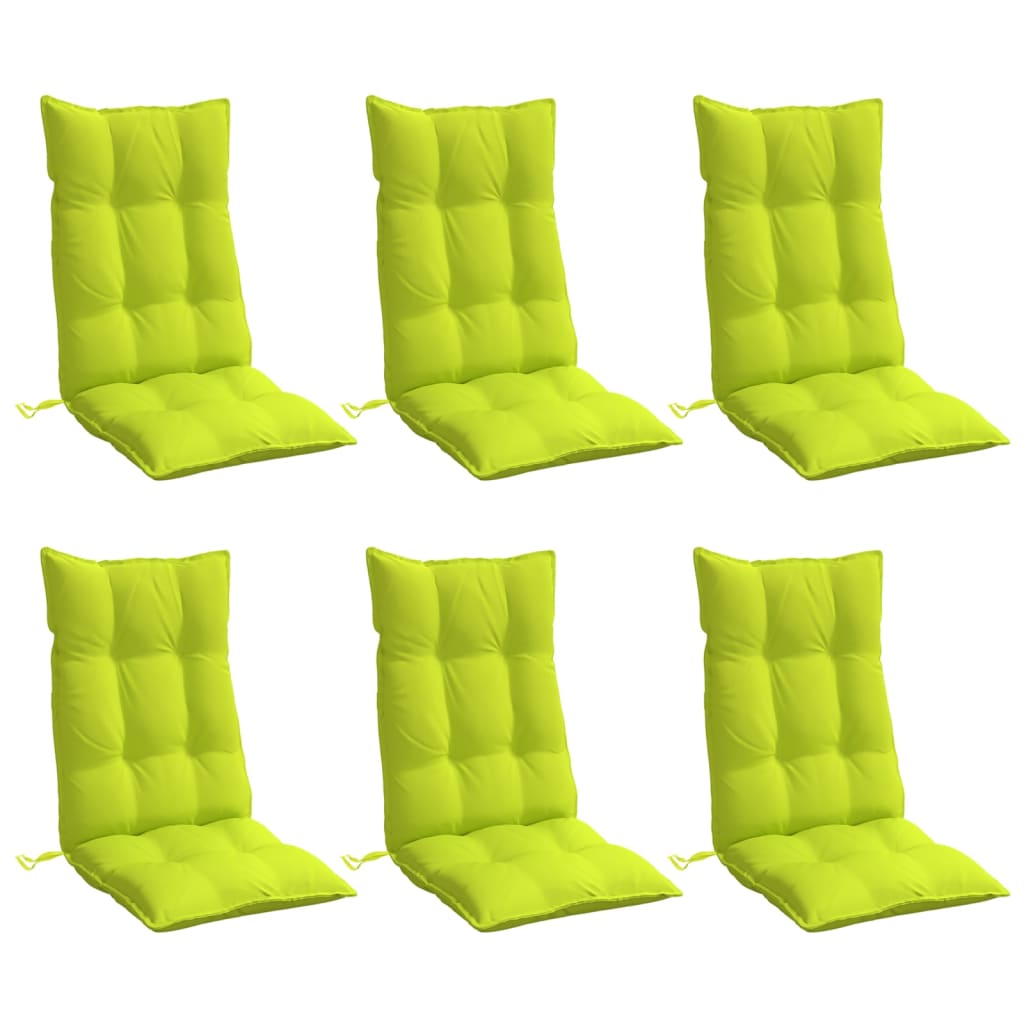 Cojines de silla Vidaxl 6 st de alto oxford tela verde brillante