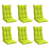 Coussins de chaise vidaxl 6 st haut de dos oxford tissu vert vif vert