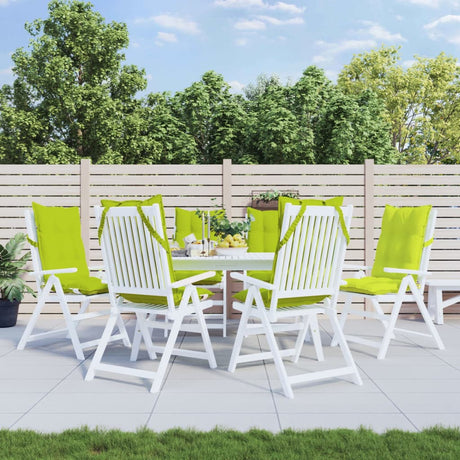 VidaXL coussins de chaise 6 pcs dossier haut tissu oxford vert vif