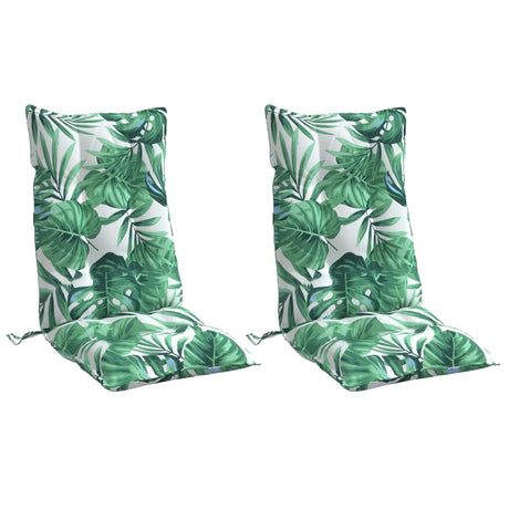 VidaXL coussins de chaise 2 pièces tissu oxford à motif de feuilles à dossier haut