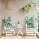 VidaXL coussins de chaise 2 pièces tissu oxford à motif de feuilles à dossier haut
