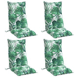 VidaXL coussins de chaise 4 pièces tissu oxford à motif de feuilles à dossier haut