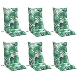 VidaXL coussins de chaise 6 pièces tissu oxford à motif de feuilles à dossier haut