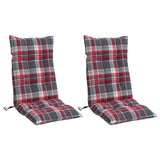 VidaXL coussins de chaise 2 pcs dossier haut motif losange tissu oxford rouge