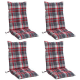 VidaXL coussins de chaise 4 pcs dossier haut motif losange tissu oxford rouge